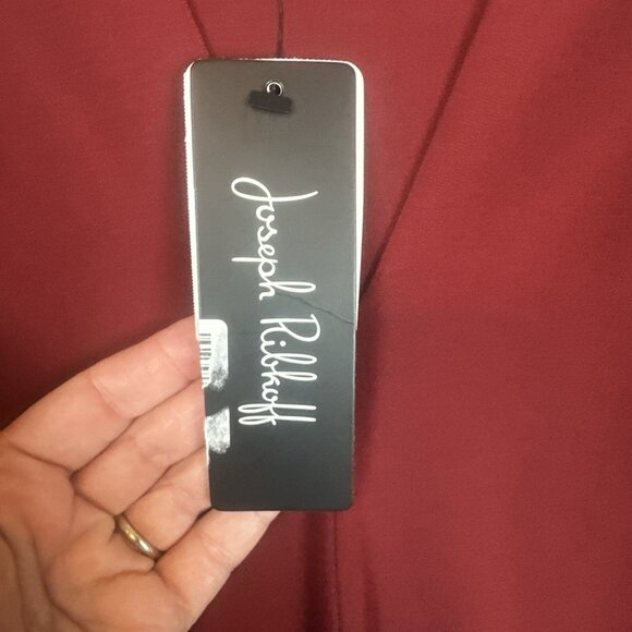 Joseph Ribkoff Size 6 imperial red blouse NWT Asymetrical 3/4 sleeve Liquid Knit - Picture 2 of 6